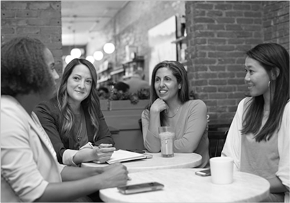 Group of women working in a coffee shop